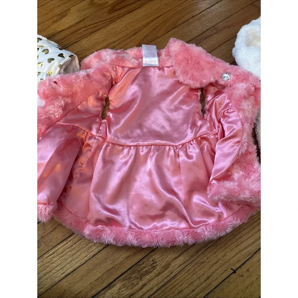 Health Tex, Nanette, Girls 12,18,24 Months‎ Puffer Vest, Pink Fur Vest, Fur Coat